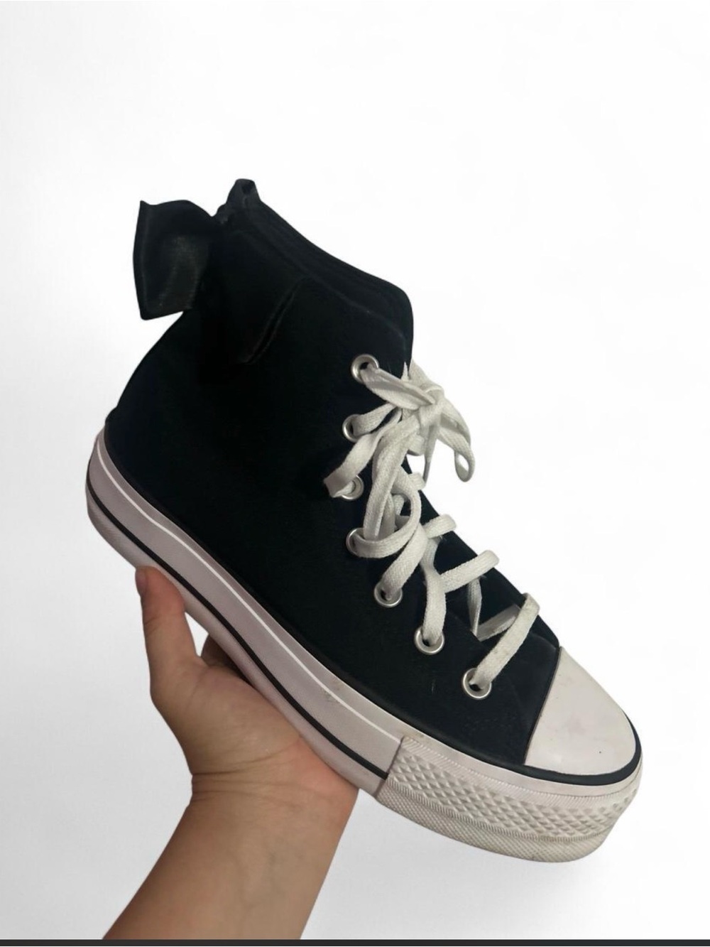 Converse Black High-Top Canvas Sneaker with White Accents